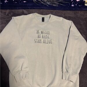 Gildan green Crewneck Sweater with Motivational Print